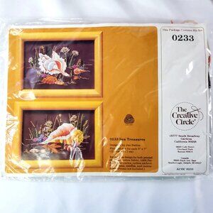 The Creative Circle 0233 Sea Treasures Vintage 1984 Crewel Sea Shells Jan Dalton
